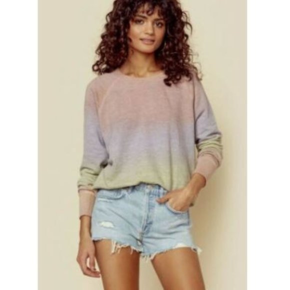 Sundry Tops - Sundry Sherbert Dip Tie Dye Raglan Sweatshirt Top